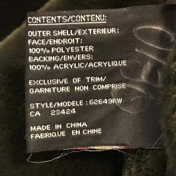 Portrait faux suede and faux fur winter coat maxi women's 16 forest green hood - Picture 11 of 16